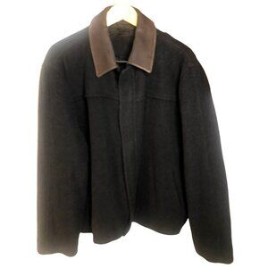 100% WOOL- WARM FRONT ZIP UP CLOSURE INSIDE LINED MEN'S JACKET SIZE X-LARGE